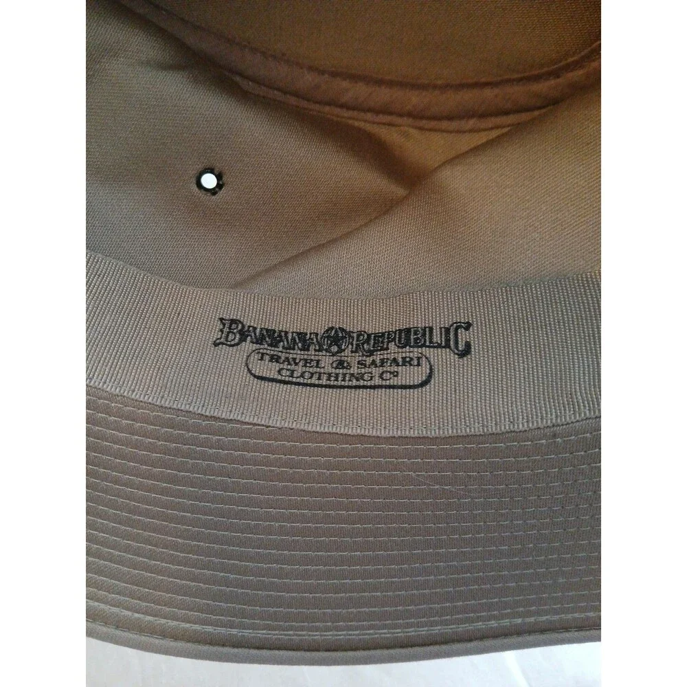 Vintage 90s Banana Republic Safari Hat Mens S Beige Fedora Travel Jungle France